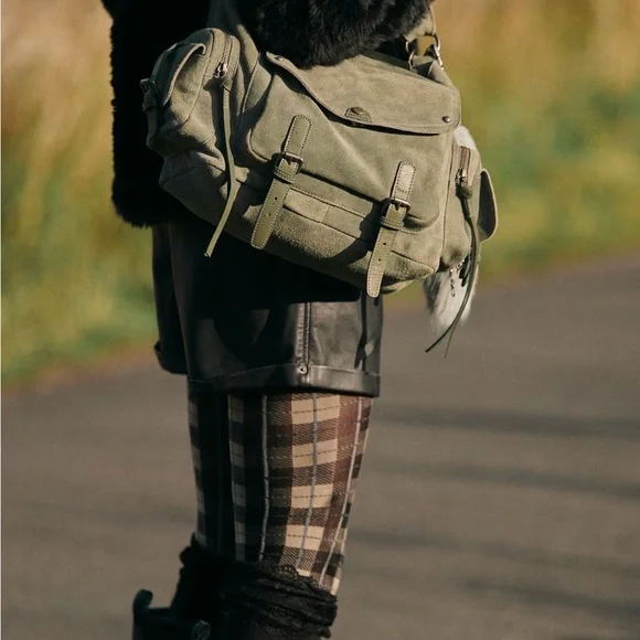 Free People Palermo Suede Shoulder Bag & Free People Fluffy Tail Fur Bag Charm - Picture 8 of 9